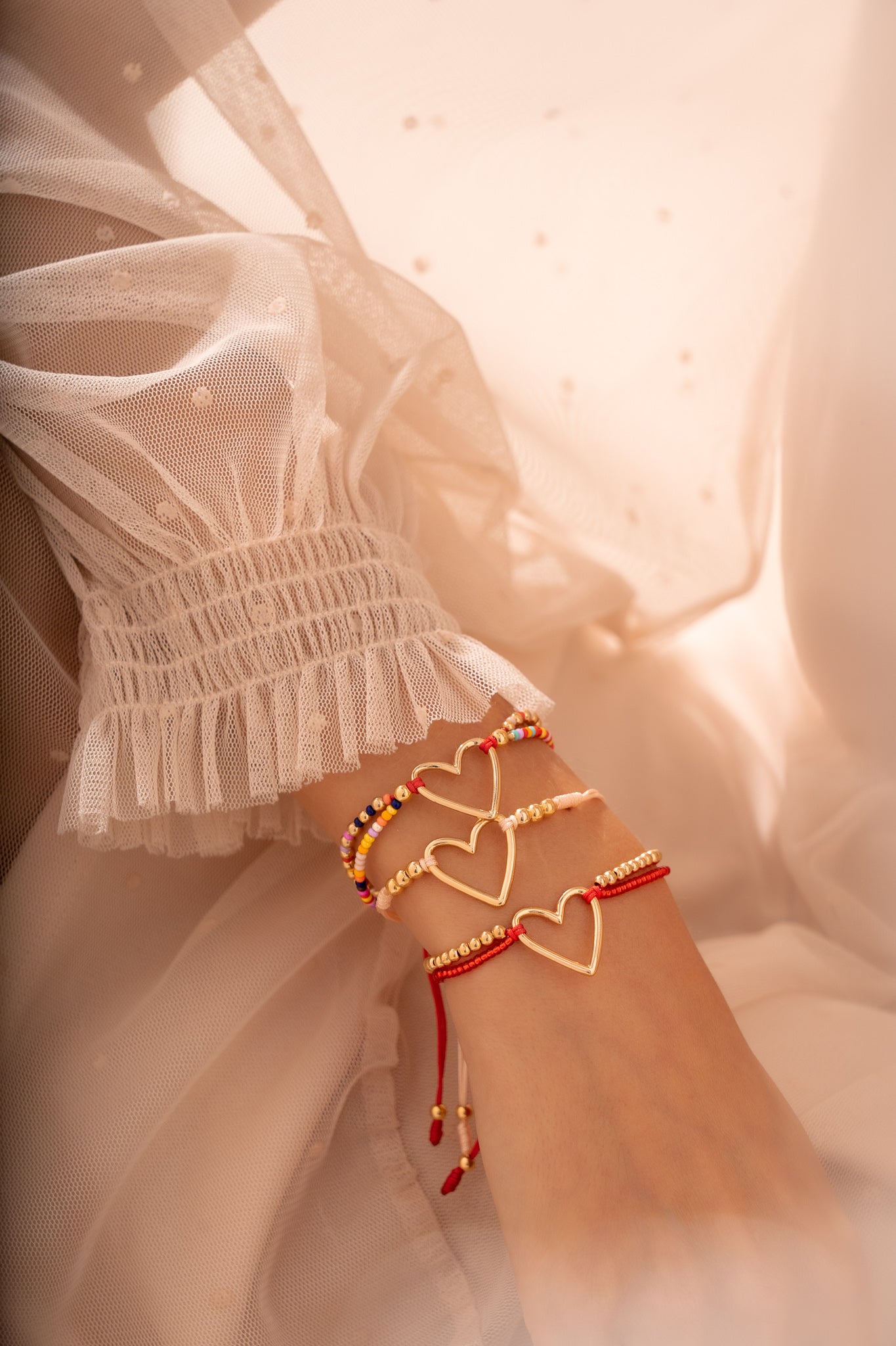 Setx3 pulseras Heart colorfull