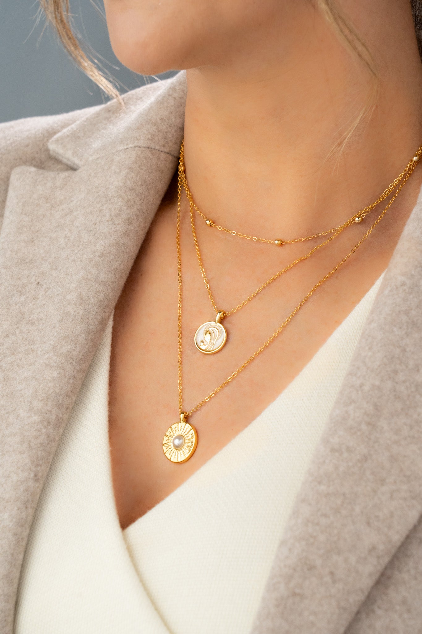 Collar de la virgen + aretes