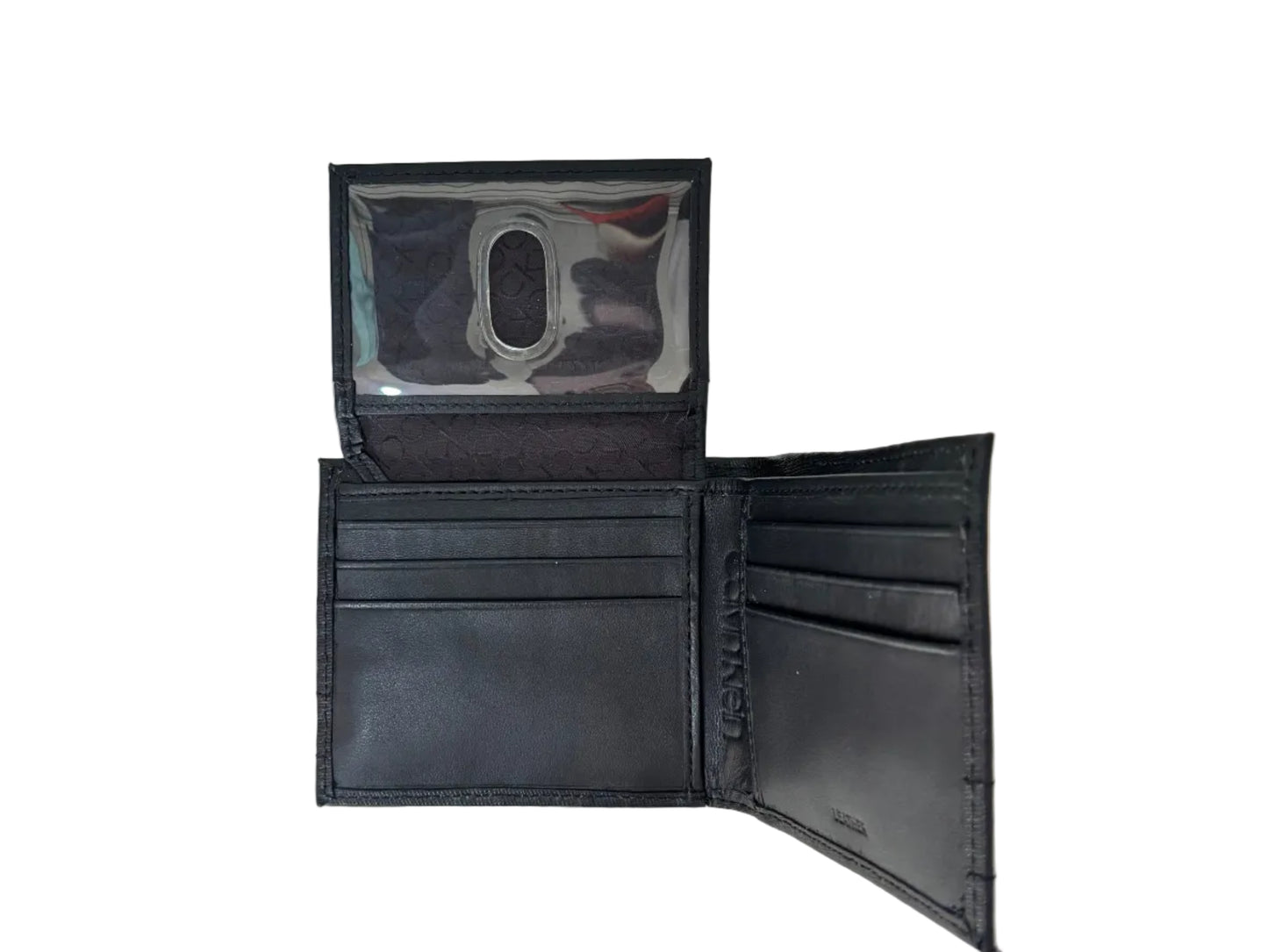 Billetera de cuero plegable, Calvin Klein.