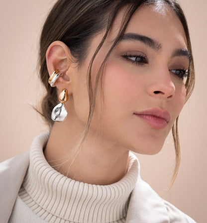 Estilo gota dorado con plata