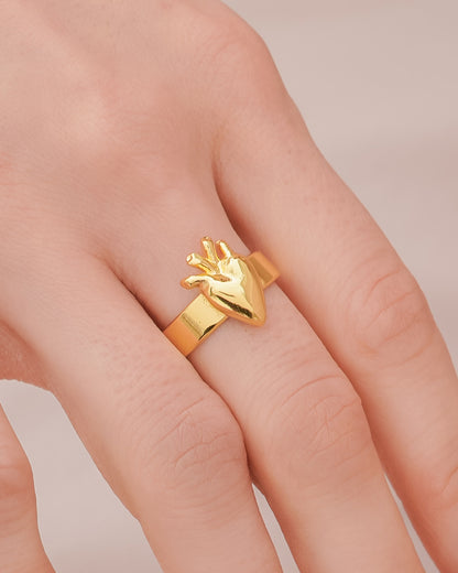 Anillo corazón anatómico