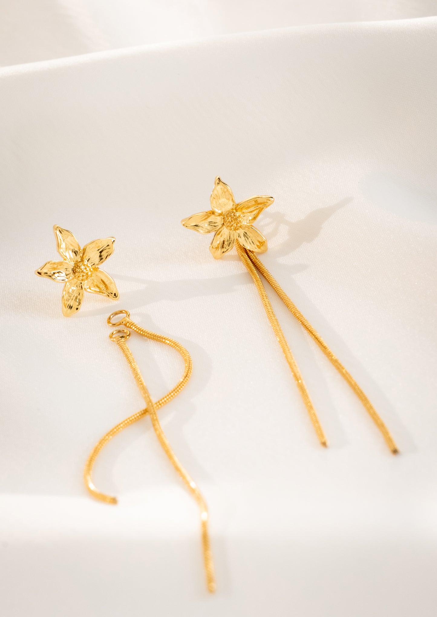 Aretes 2 en 1 flor.