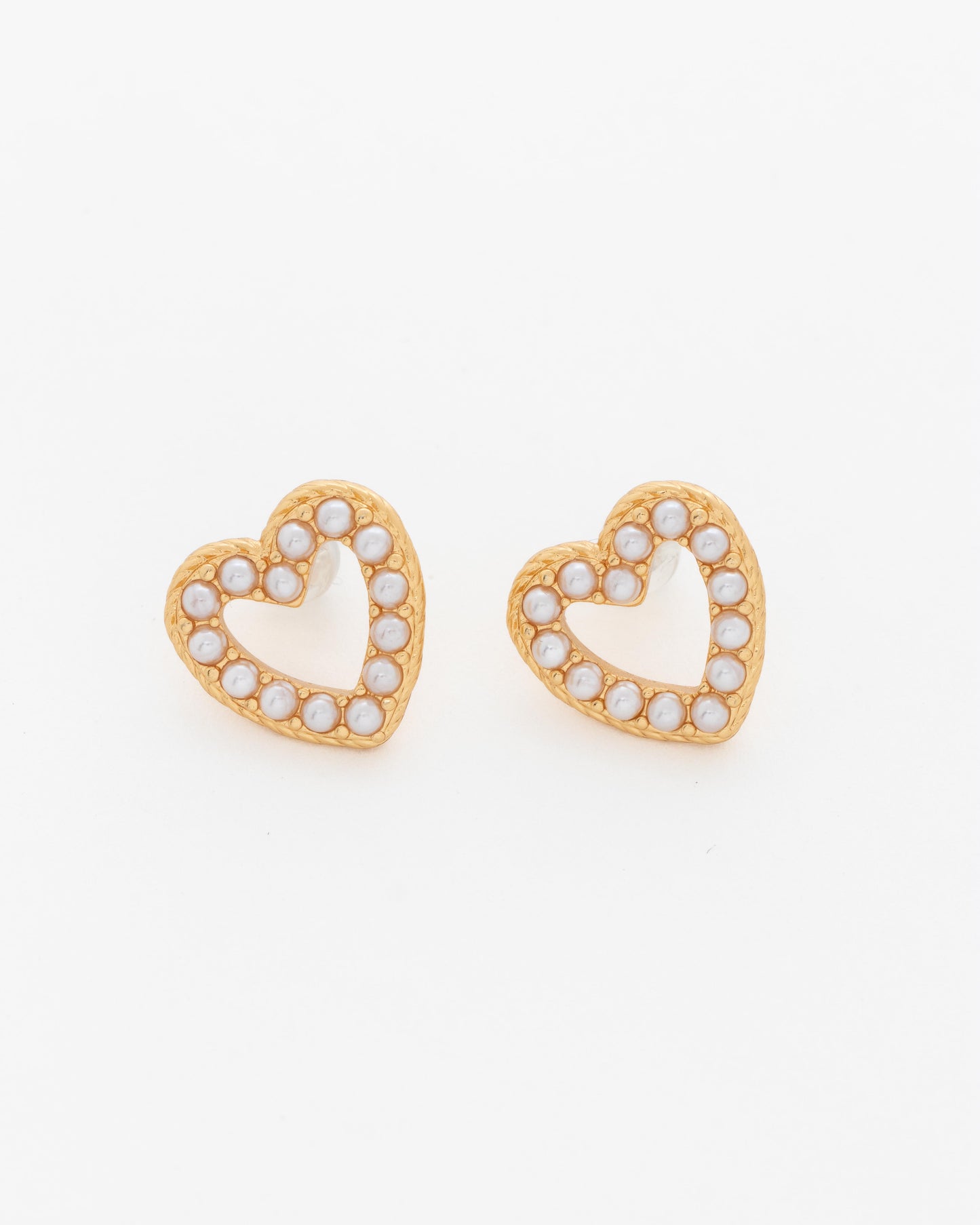 Aretes corazón multiperlas