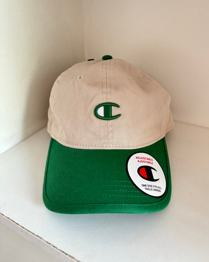 Gorra Champion verde con beige