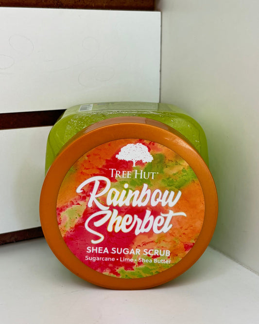 Exfoliante de azúcar TreeHut Rainbow Sherbet - 510 gramos.