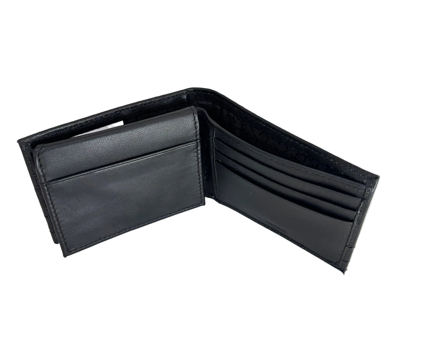 Billetera de cuero plegable, Calvin Klein.