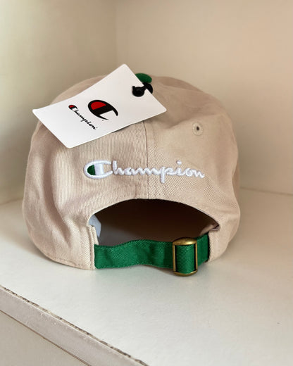 Gorra Champion verde con beige