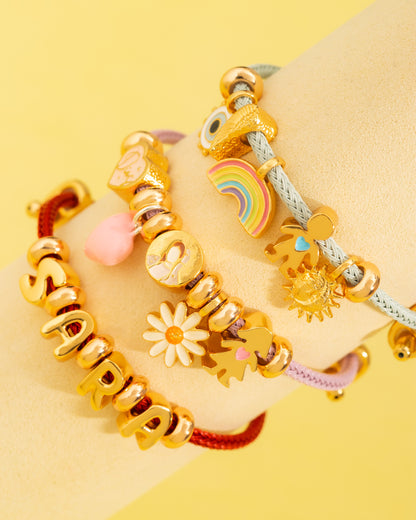 Pulsera personalizable celeste.