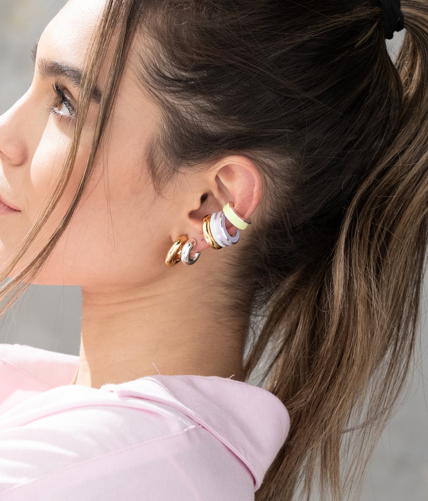 Set x2 earcuff lila silver.